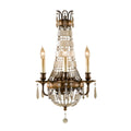 Feiss Bellini 3 Light Wall Light in Antique Bronze with Quartz Crystal