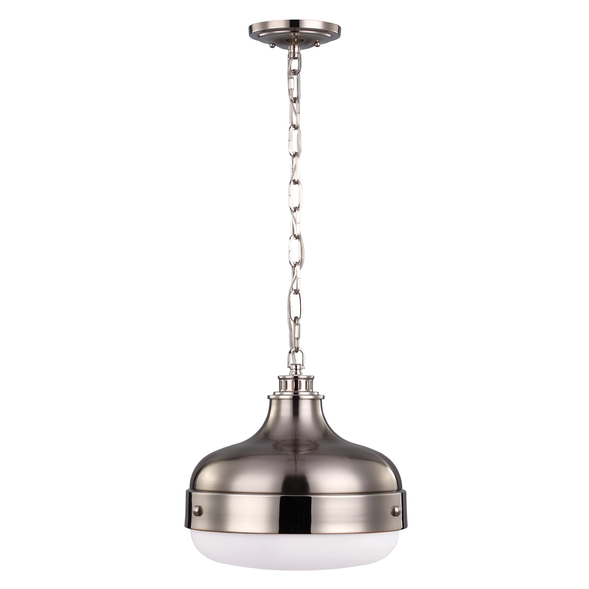 Feiss Cadence 2 Light Pendant Light in Brushed Steel