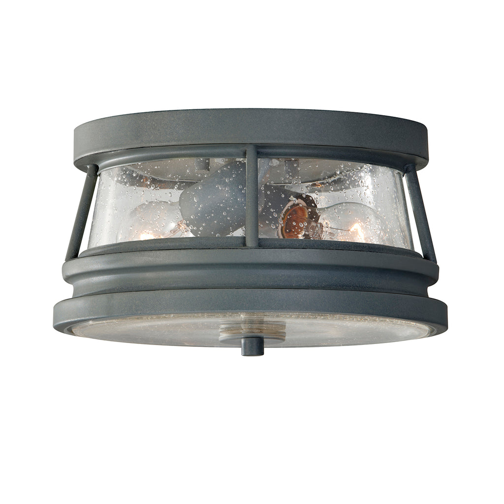 Feiss Chelsea Harbor Outdoor Flush Ceiling Light in Storm Cloud Grey