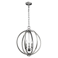 Feiss Corinne Medium 3 Light Orb Pendant Light in Polished Nickel with Crystal