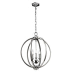 Feiss Corinne Medium 3 Light Orb Pendant Light in Polished Nickel with Crystal