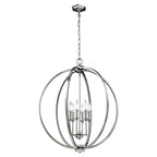 Feiss Corinne 6 Light Orb Pendant Light with Crystal in Polished Nickel
