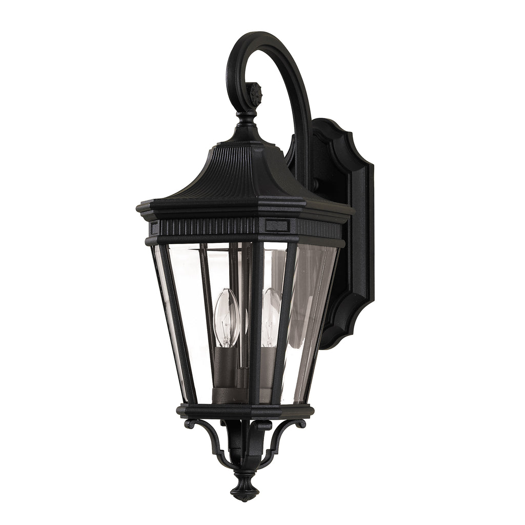 Feiss Cotswold Lane 2 Light Medium Wall Lantern in Black Die-Cast Aluminium