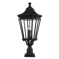 Feiss Cotswold Lane 3 Light Large Pedestal Lantern in Black Die-Cast Aluminium