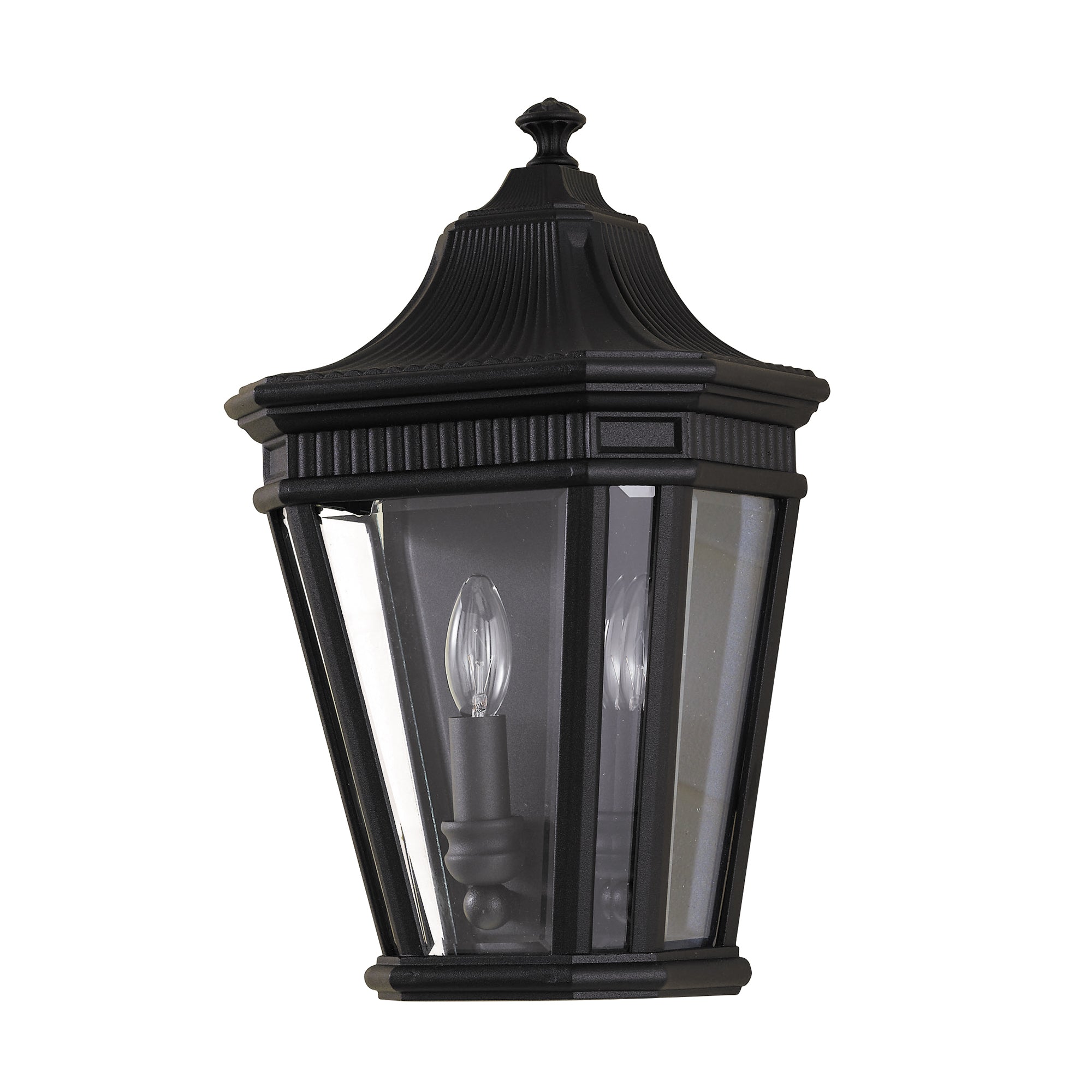 Feiss Cotswold Lane Half Wall Lantern in Black Die-Cast Aluminium