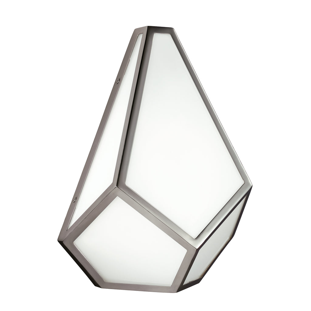 Feiss Diamond 1 Light Wall Light in Polished Nickel with Opaque Glass
