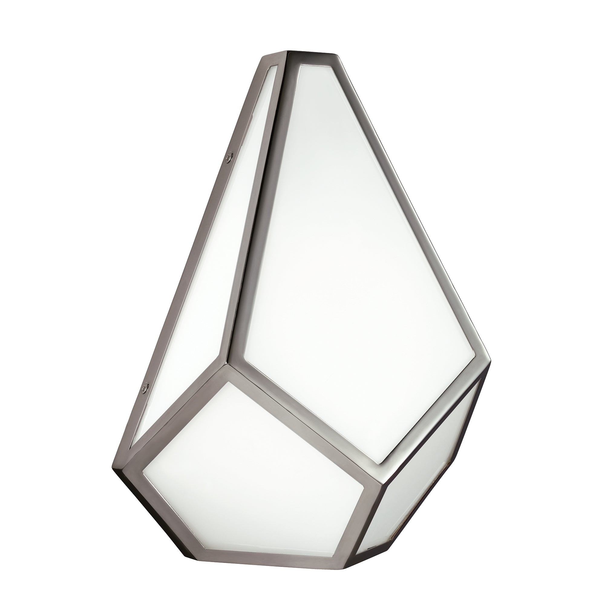 Feiss Diamond 1 Light Wall Light in Polished Nickel with Opaque Glass