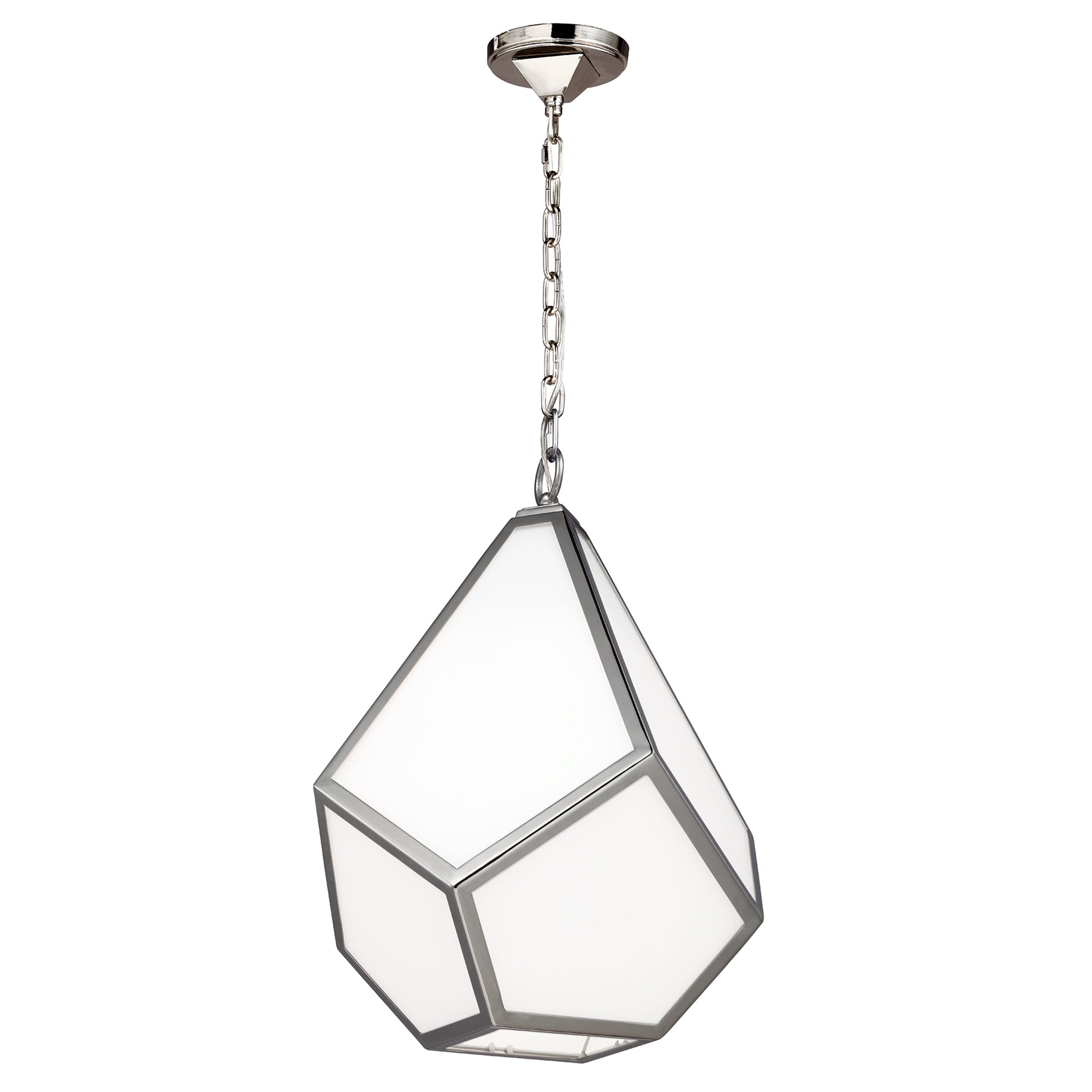 Feiss Diamond Medium Pendant Light in Polished Nickel