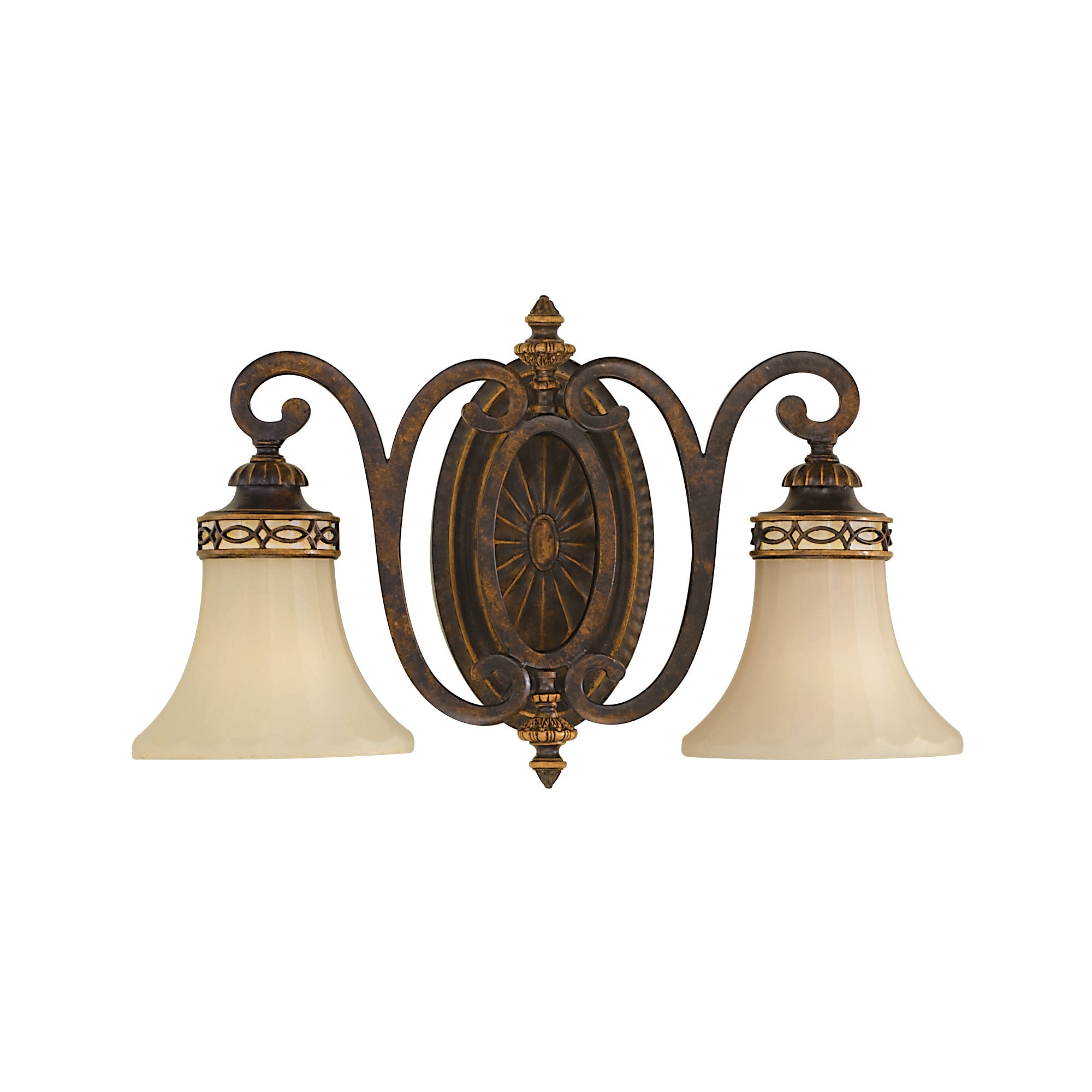 Feiss Drawing Room 2 Light Wall Light in Walnut