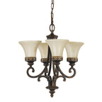 Feiss Drawing Room 4 Light Pendant Light in Walnut Finish