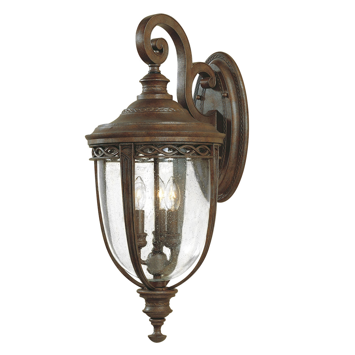 Feiss English Bridle Large 3 Light Wall Lantern in Bronze