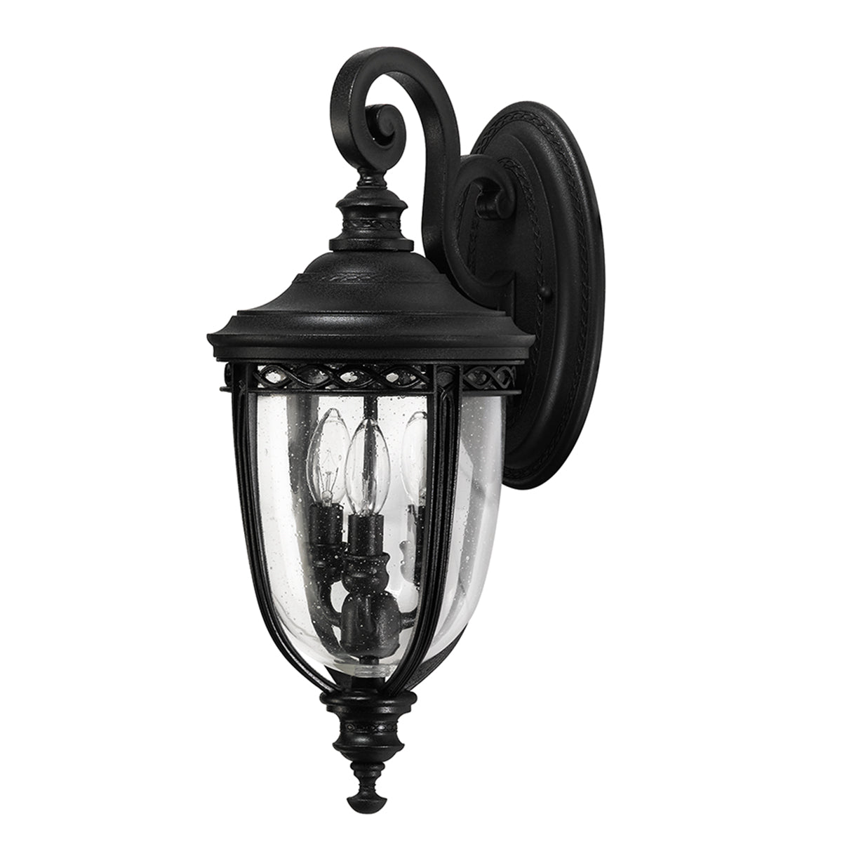 Feiss English Bridle Medium 3 Light Wall Lantern in Black