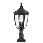 Feiss English Bridle Large 3 Light Outdoor Pedestal Light in Black