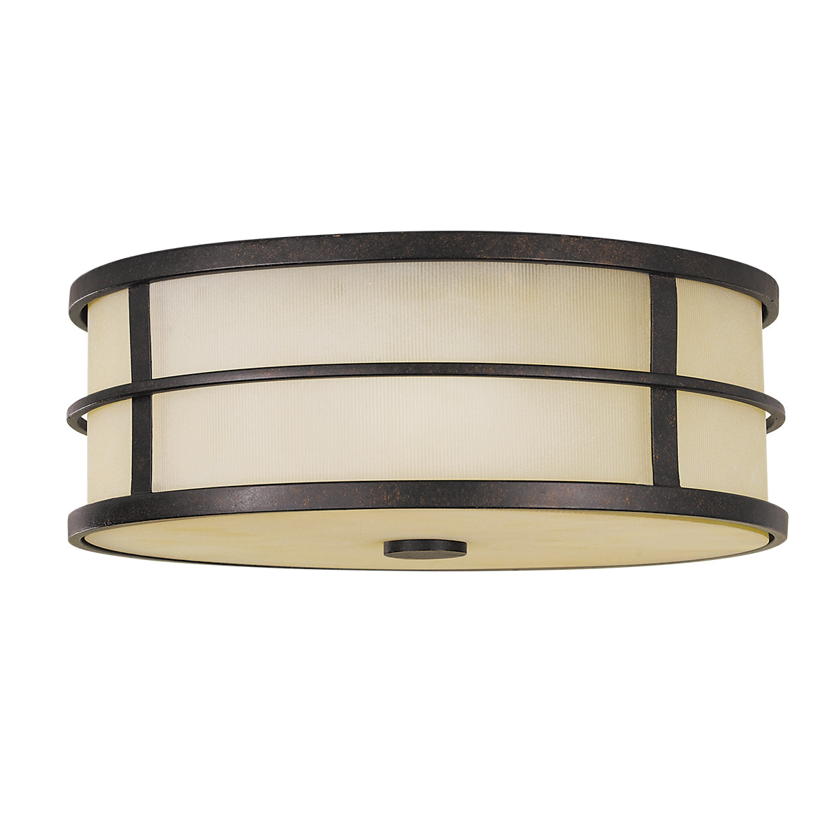 Feiss Fusion 3 Light Flush Ceiling Light in Grecian Bronze