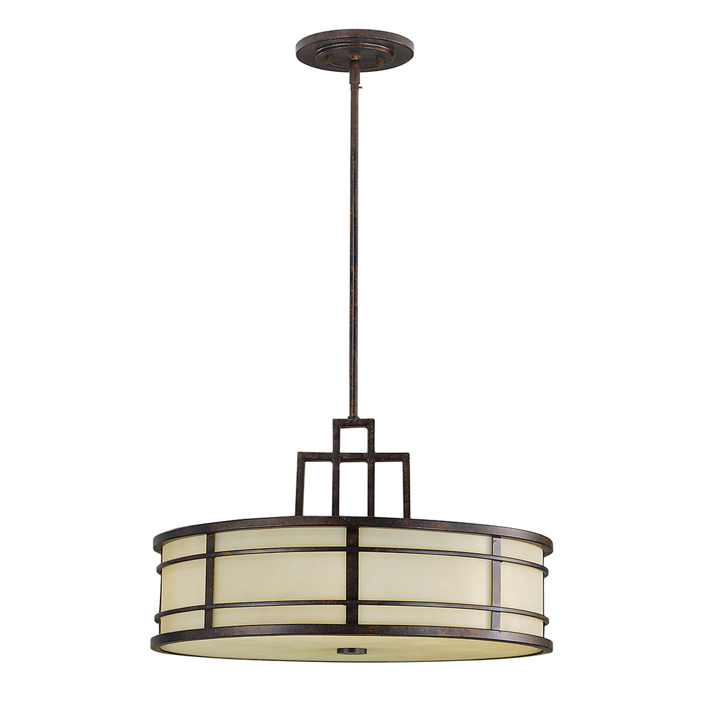 Feiss Fusion 3 Light Pendant Light in Grecian Bronze