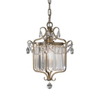Feiss Gianna 1 Light Duo Mount Crystal Pendant Light in Hand Painted Gilded Silver Finish