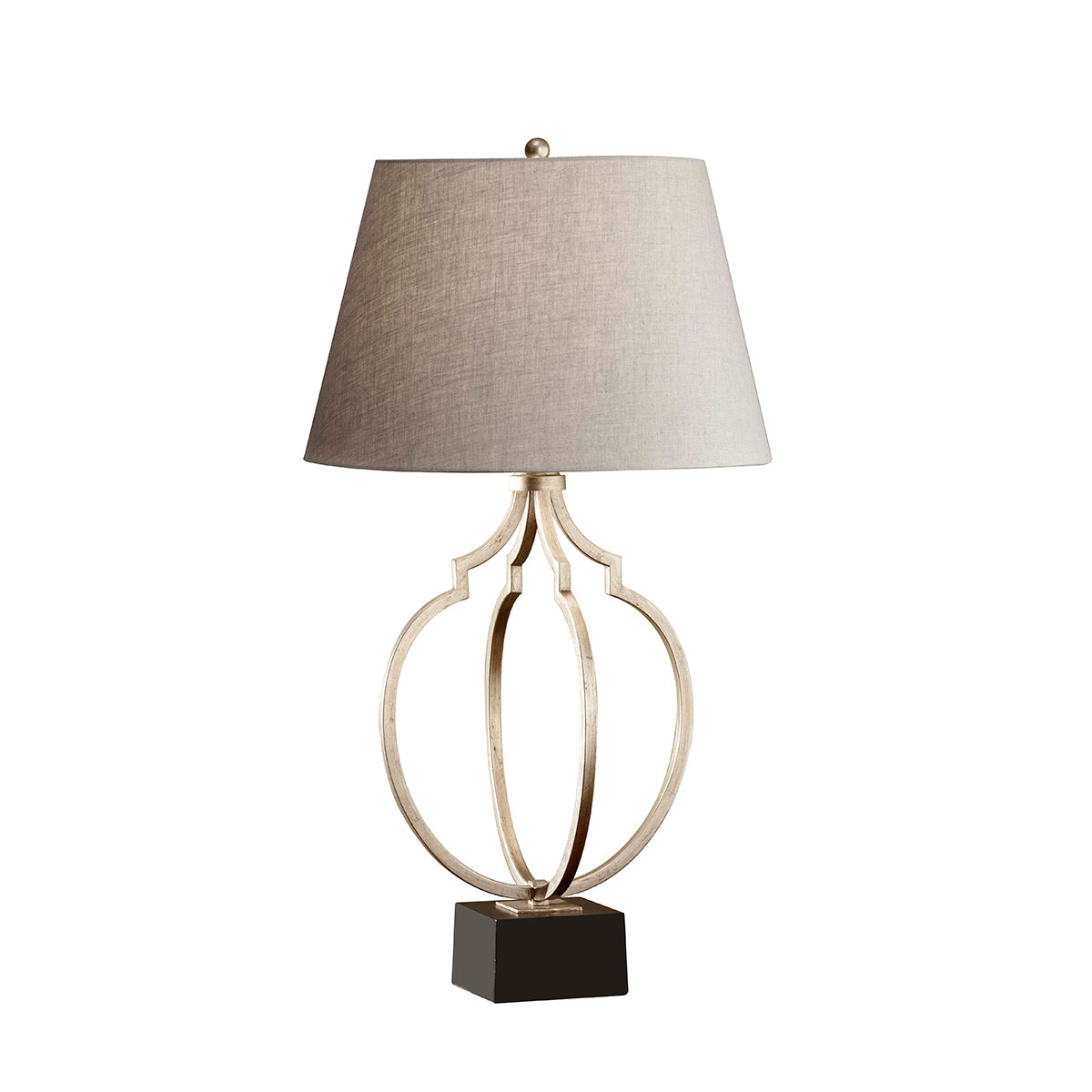 Feiss Grandeur Table Lamp in Silver Leaf and Black