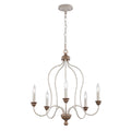 Feiss Hartsville 5 Light Chandelier in Chalk Washed Beachwood