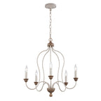 Feiss Hartsville 5 Light Chandelier in Chalk Washed Beachwood