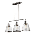 Feiss Hobson 3 Light Pendant Light in Satin Nickel