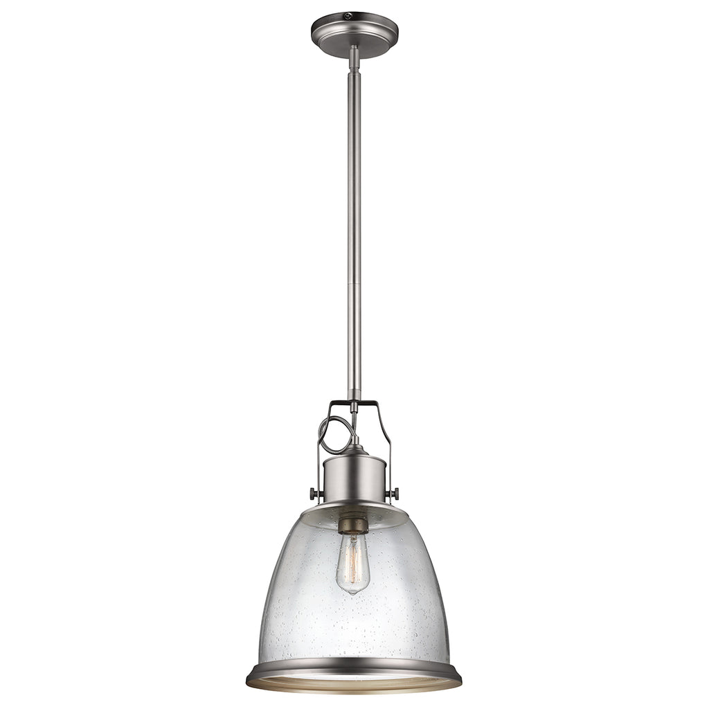 Feiss Hobson Large 1 Light Pendant Light in Satin Nickel