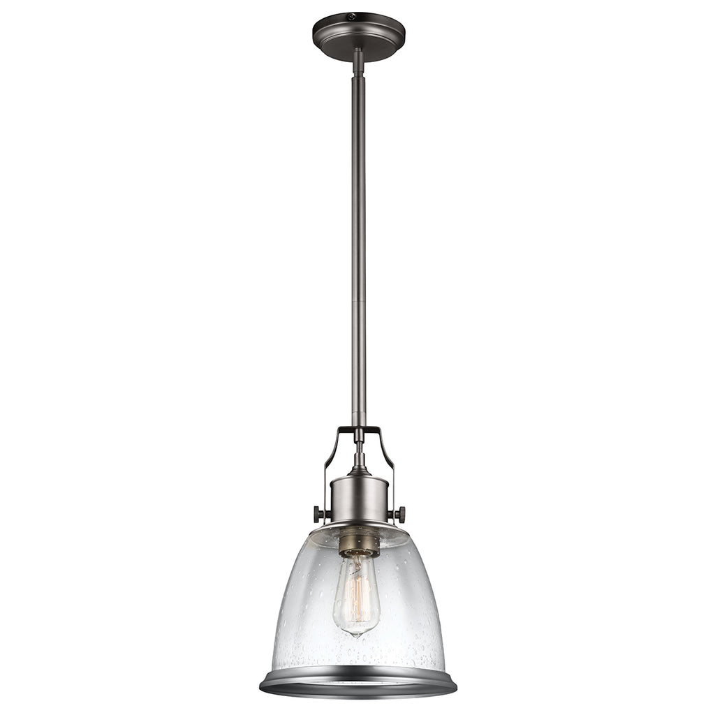 Feiss Hobson Medium 1 Light Pendant Light in Satin Nickel