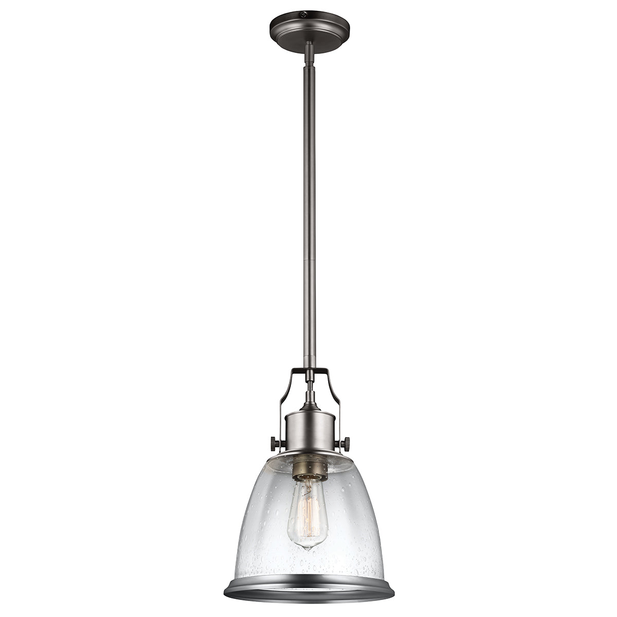 Feiss Hobson Medium 1 Light Pendant Light in Satin Nickel