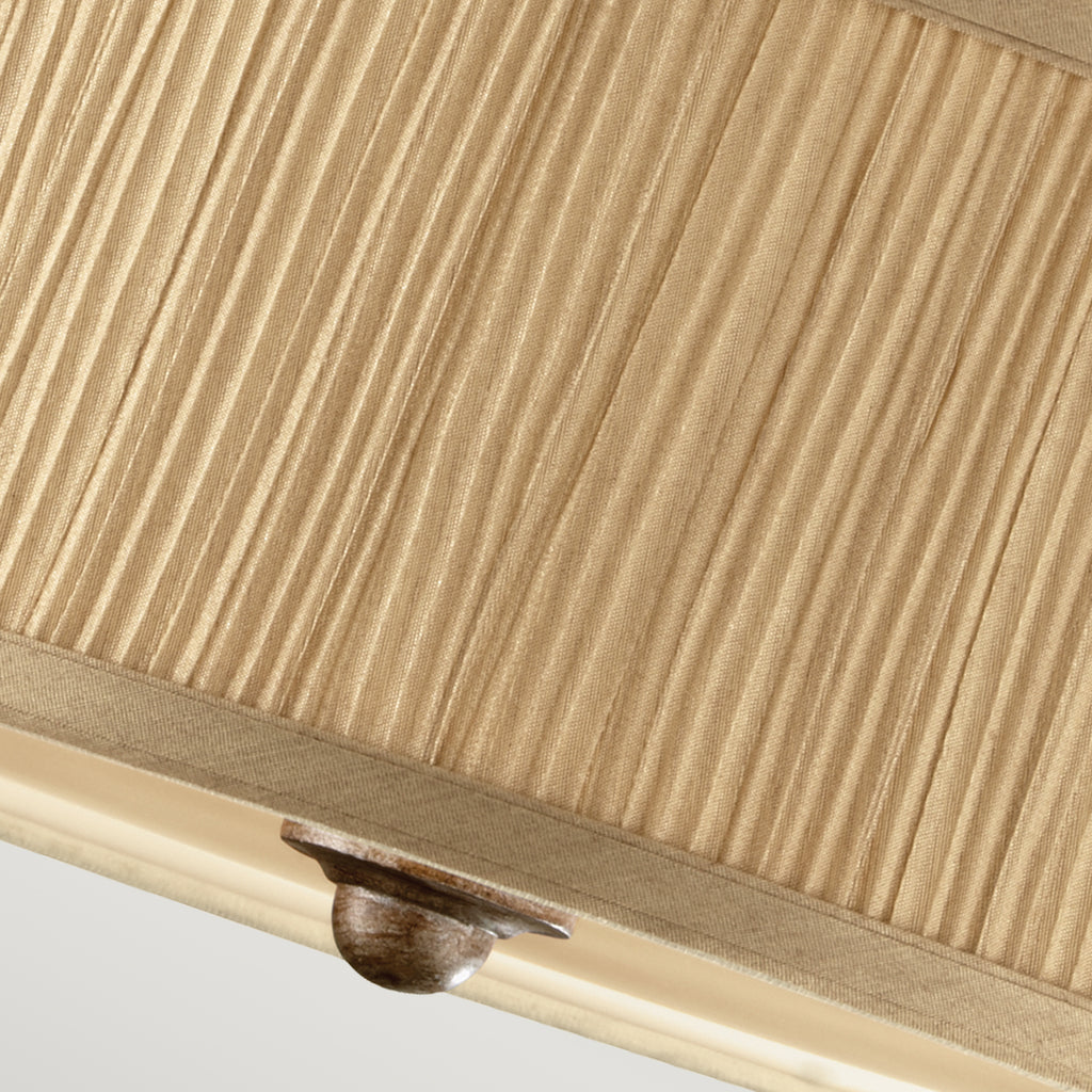 Feiss Abbey 3 Light Semi Flush Ceiling Light in Silver Sand with Gold Shade
