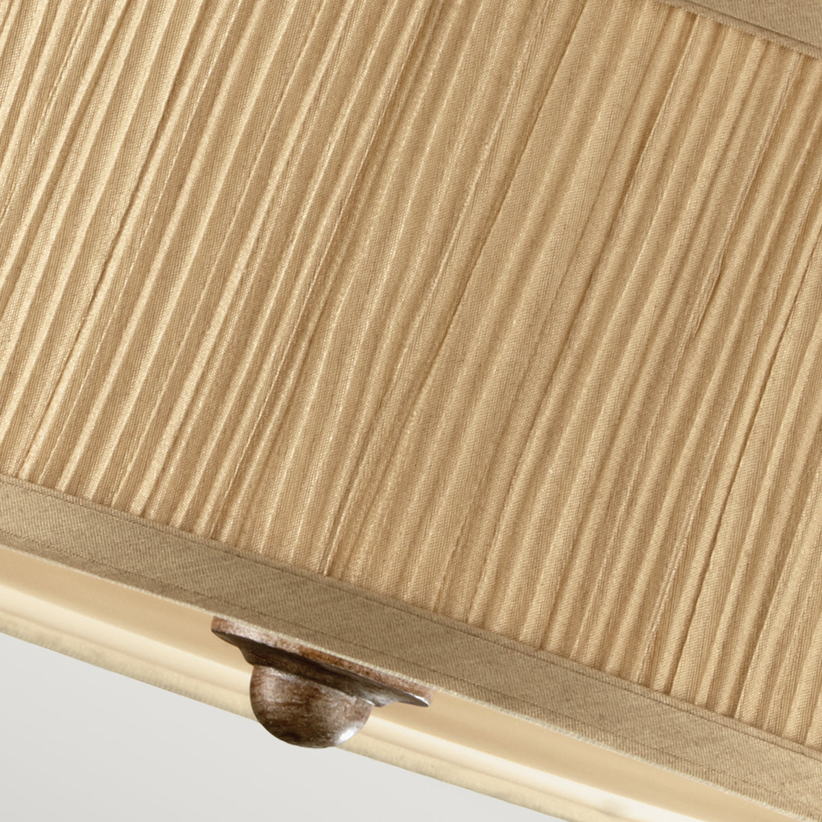 Feiss Abbey 3 Light Semi Flush Ceiling Light in Silver Sand with Gold Shade