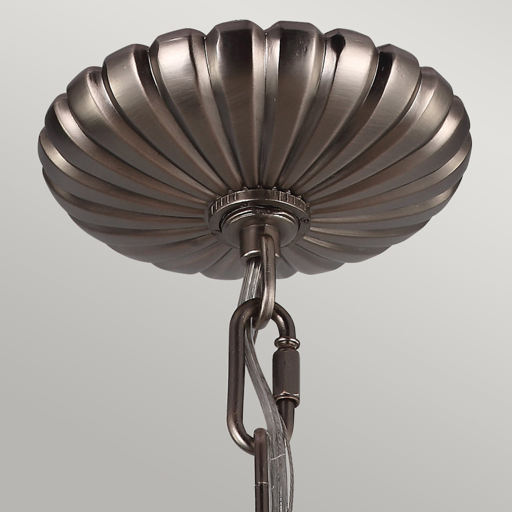 Feiss Adams 3 Light Globe Pendant Light in Antique Nickel