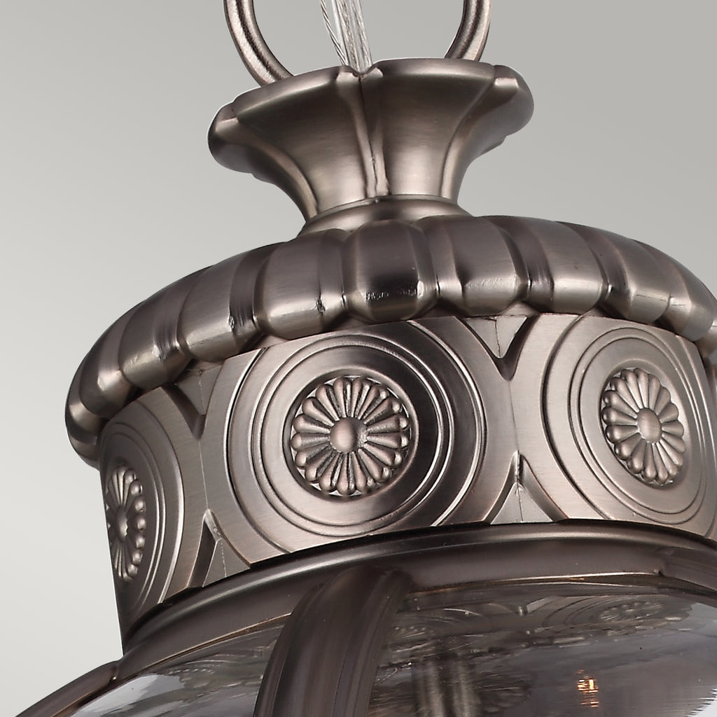 Feiss Adams 3 Light Globe Pendant Light in Antique Nickel