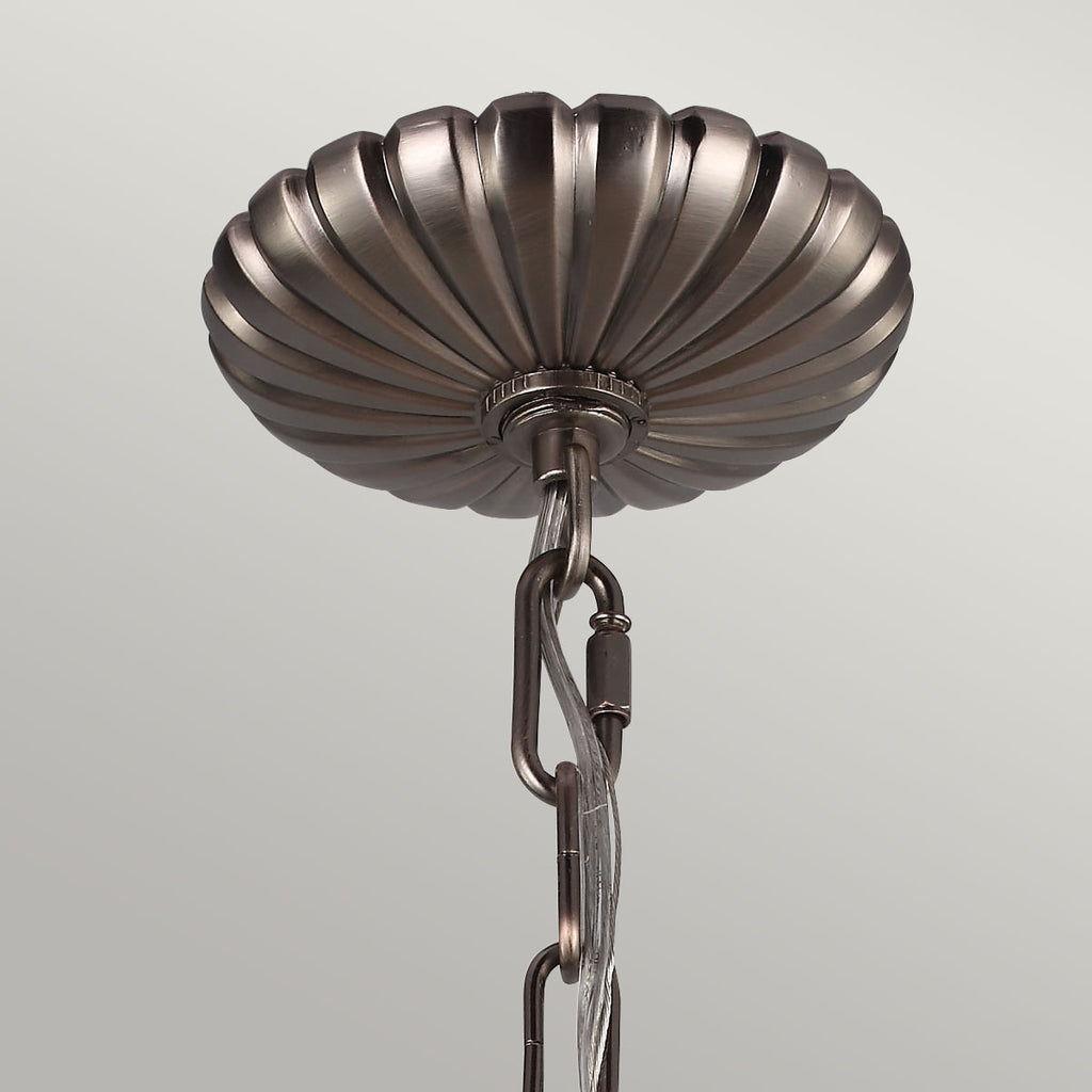 Feiss Adams 4 Light Globe Pendant Light in Antique Nickel