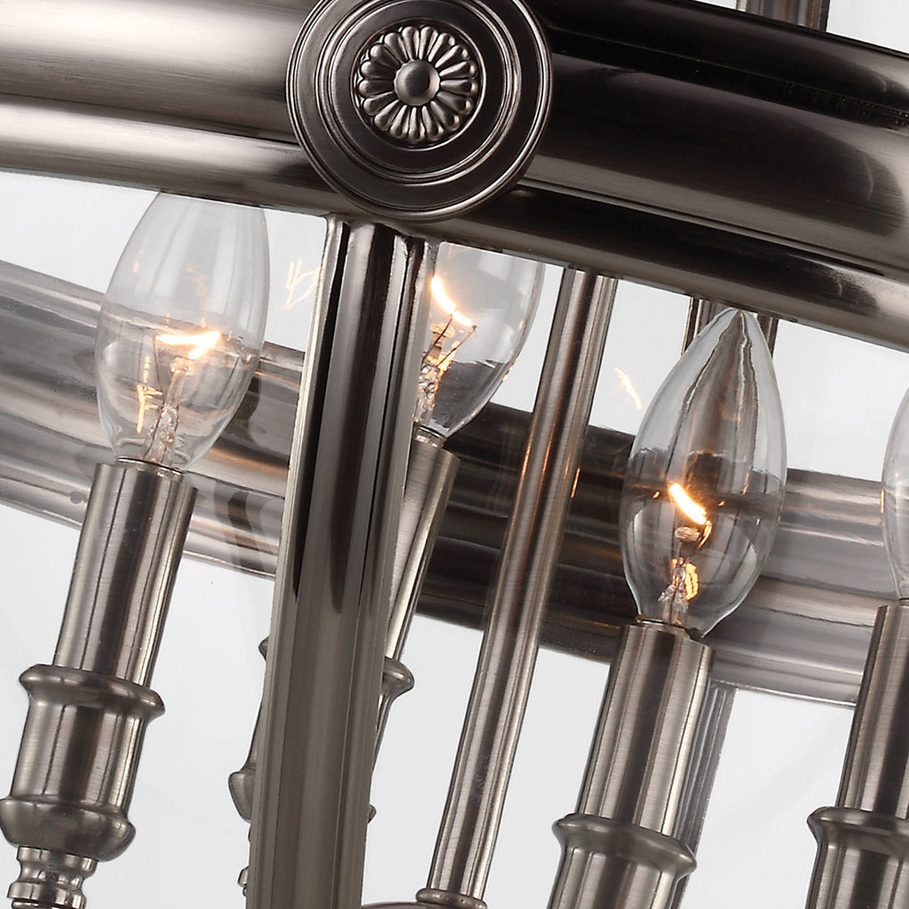 Feiss Adams 4 Light Globe Pendant Light in Antique Nickel
