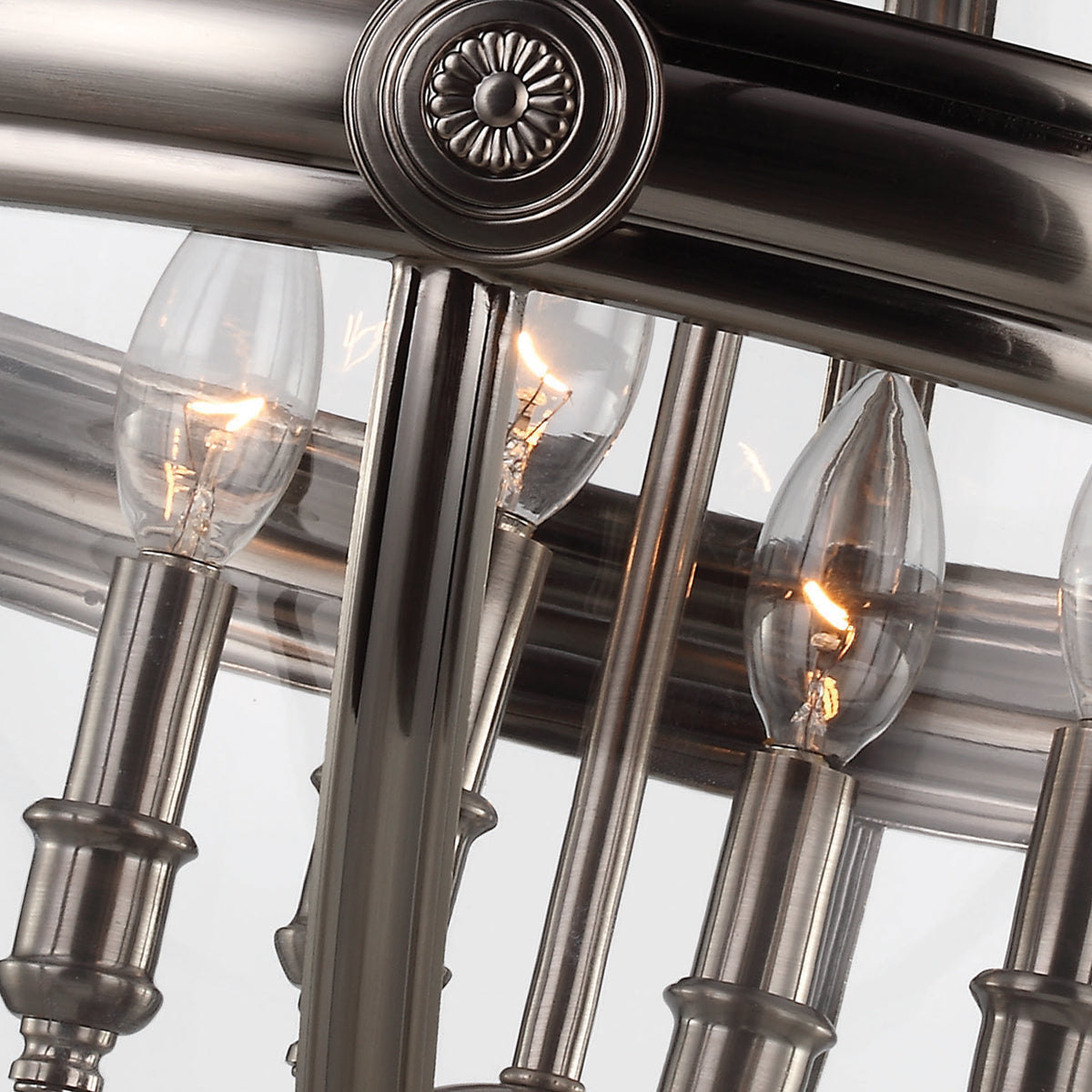 Feiss Adams 4 Light Globe Pendant Light in Antique Nickel