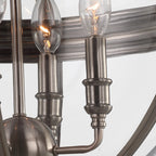 Feiss Adams 4 Light Globe Pendant Light in Antique Nickel