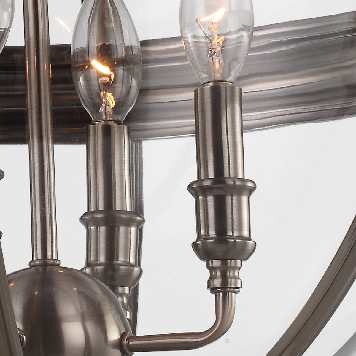 Feiss Adams 4 Light Globe Pendant Light in Antique Nickel