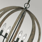 Feiss Allier 4 Light Pendant Light in Aged Oak