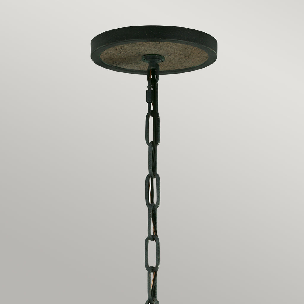 Feiss Allier 4 Light Pendant Light in Aged Oak