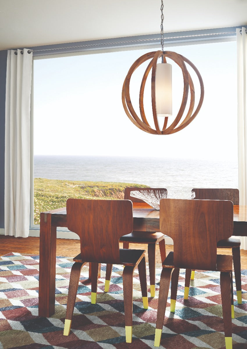 Feiss Allier Large Pendant Light in Light Wood