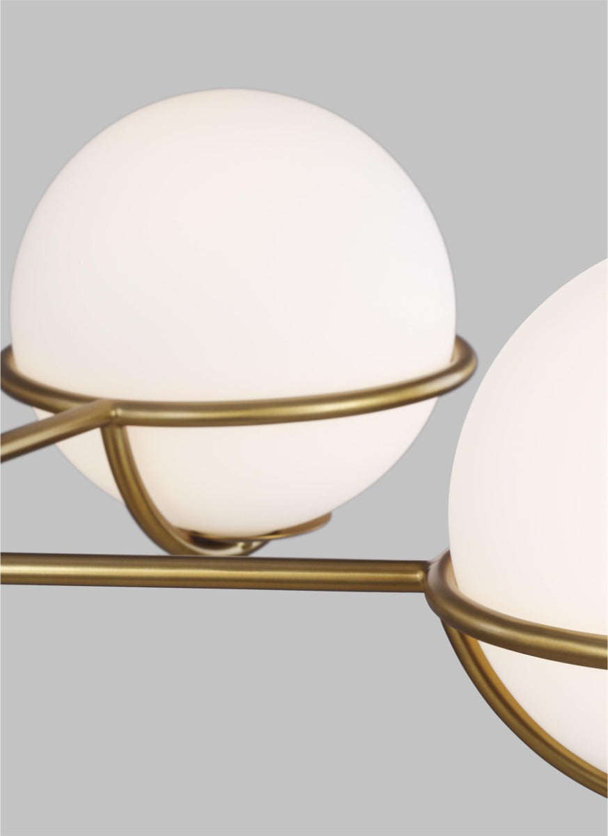 Feiss Apollo 5 Light Chandelier in Burnished Brass