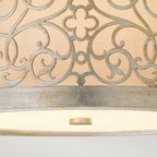 Feiss Arabesque Flush Ceiling Light in Silver Leaf Patina