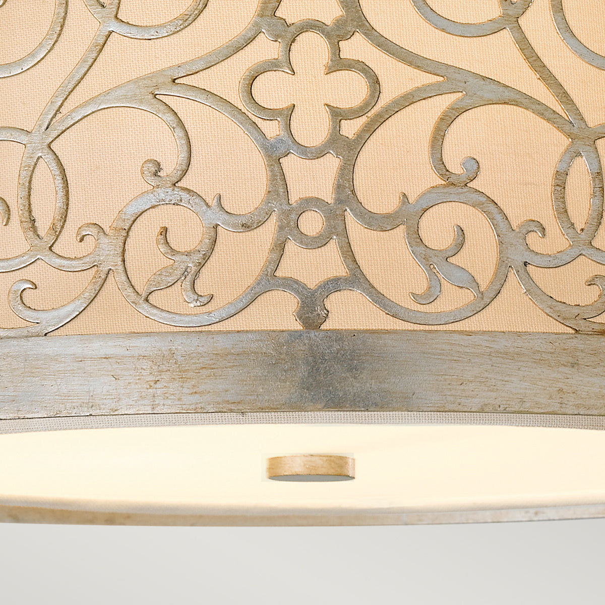 Feiss Arabesque Flush Ceiling Light in Silver Leaf Patina