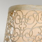 Feiss Arabesque Flush Ceiling Light in Silver Leaf Patina