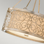 Feiss Arabesque Pendant Light in Silver Leaf Patina