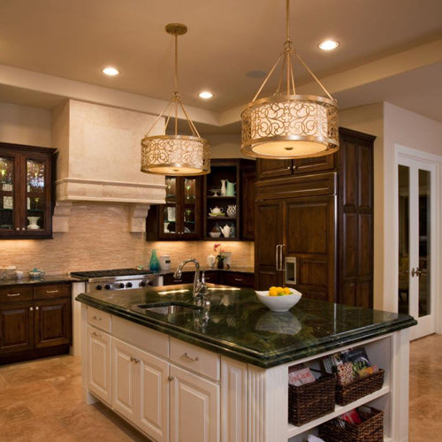 Feiss Arabesque Pendant Light in Silver Leaf Patina