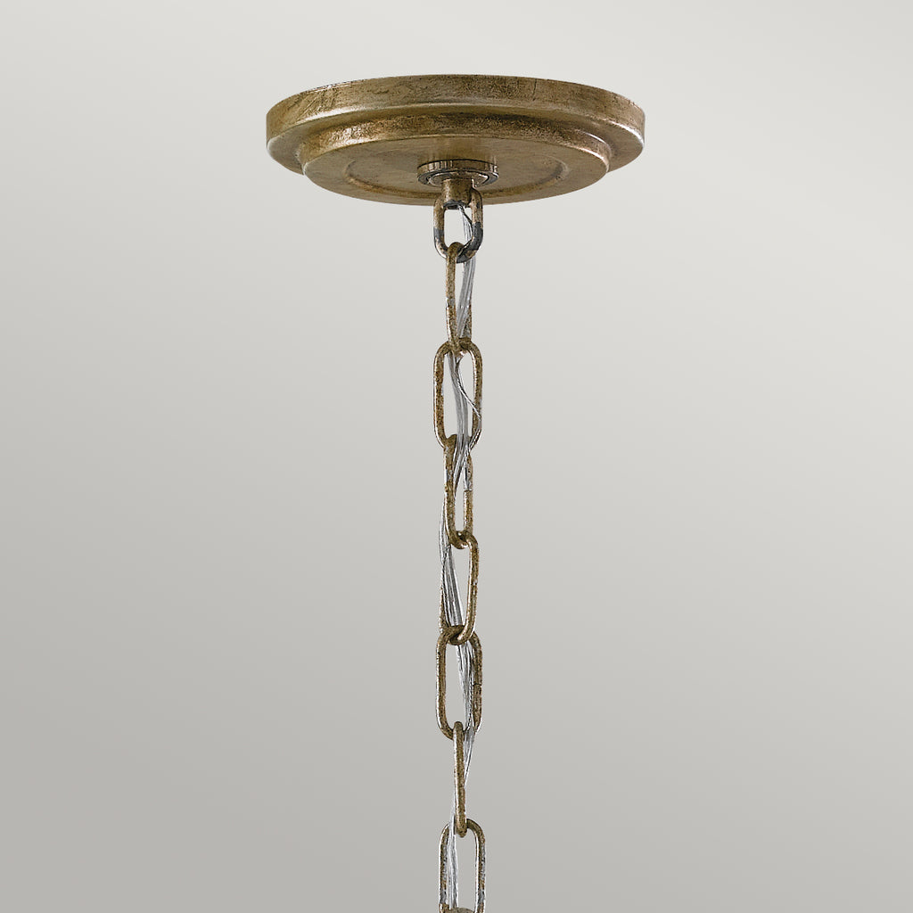 Feiss Argento Pendant Light with Glass Orb in Oxidised Silver Leaf