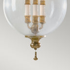 Feiss Argento Pendant Light with Glass Orb in Oxidised Silver Leaf