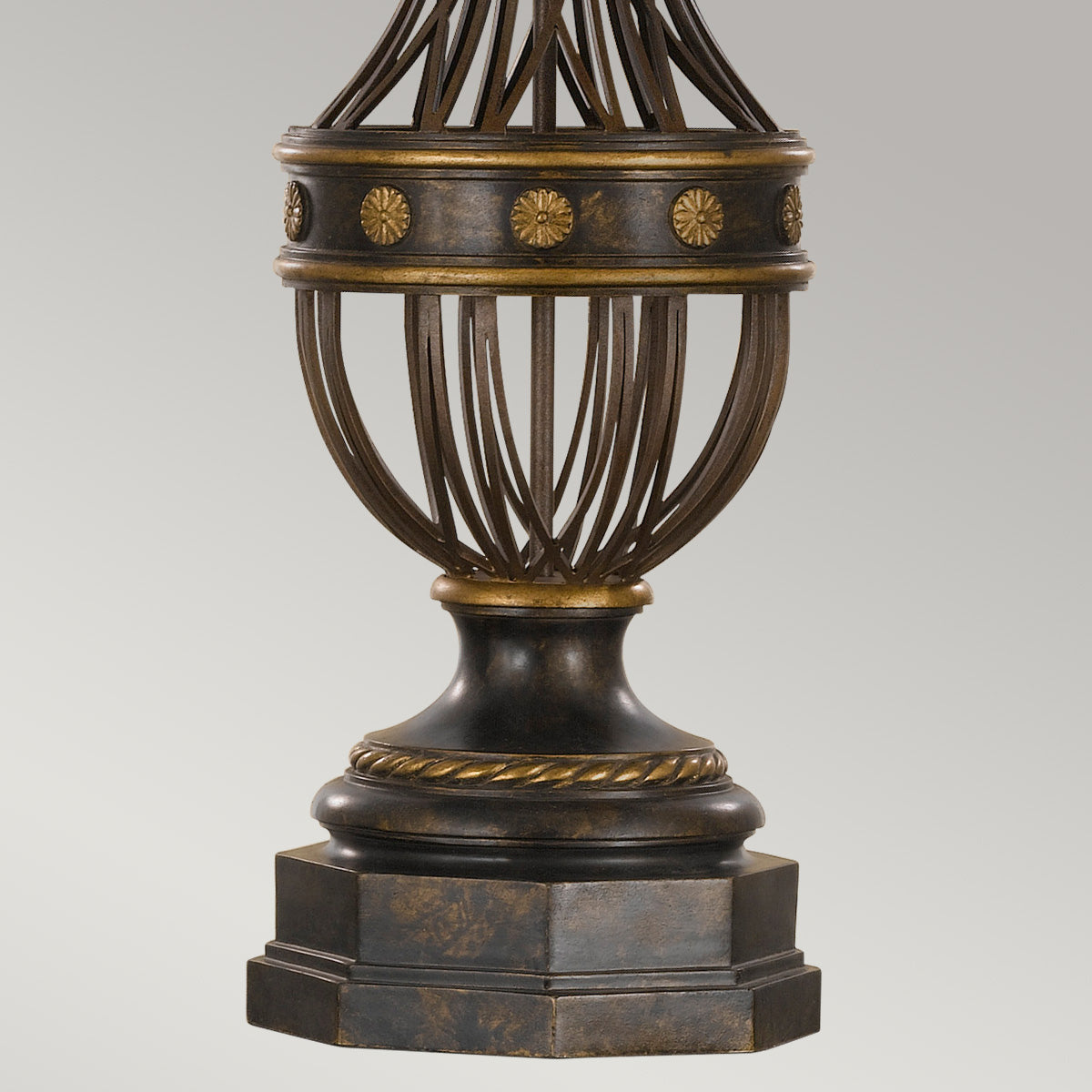Feiss Augustine Table Lamp in Antique Brown with Cream Shade