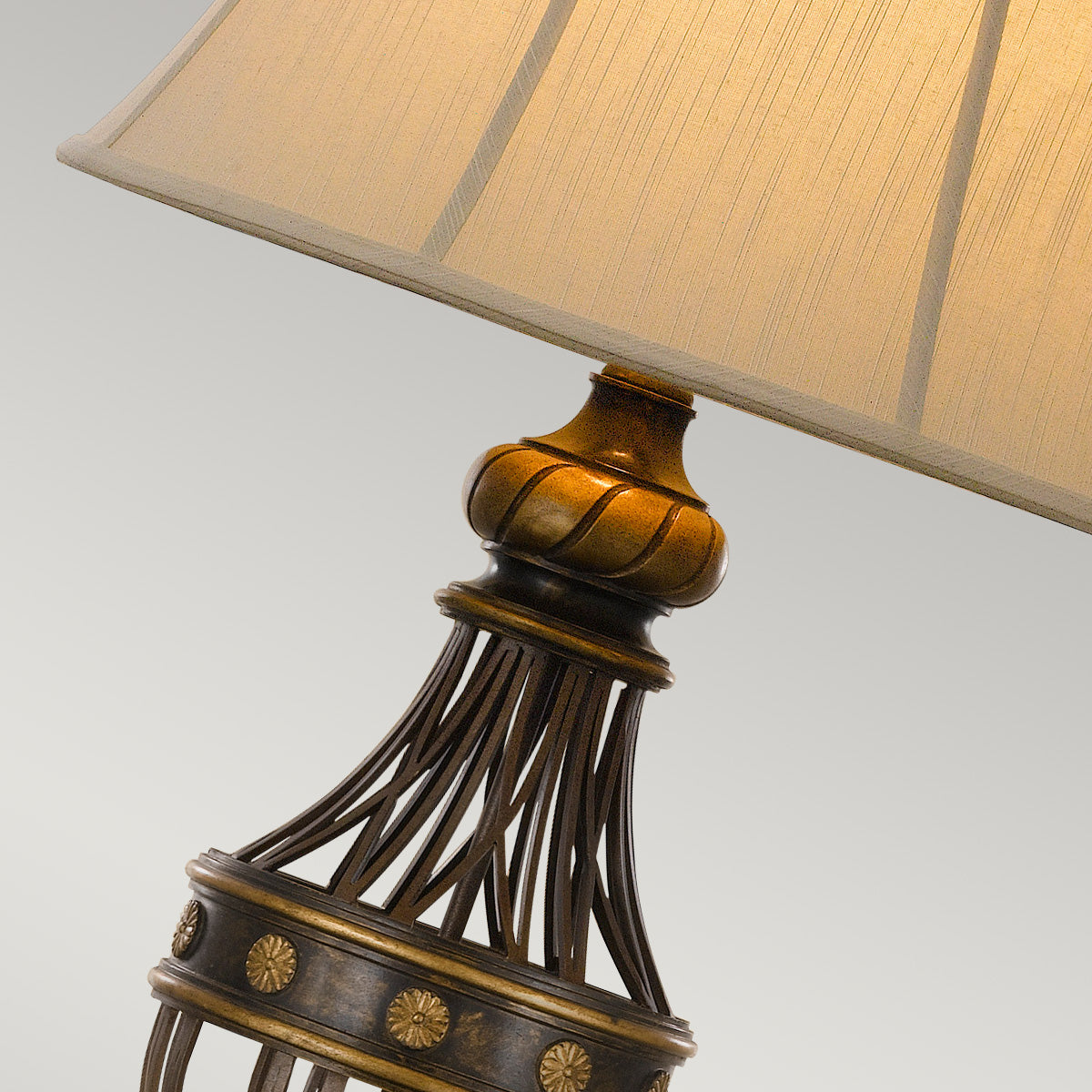 Feiss Augustine Table Lamp in Antique Brown with Cream Shade