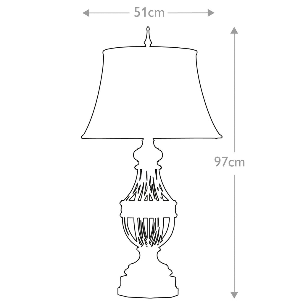 Feiss Augustine Table Lamp in Antique Brown with Cream Shade